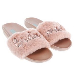 Fluffy bridesmaids slip-on